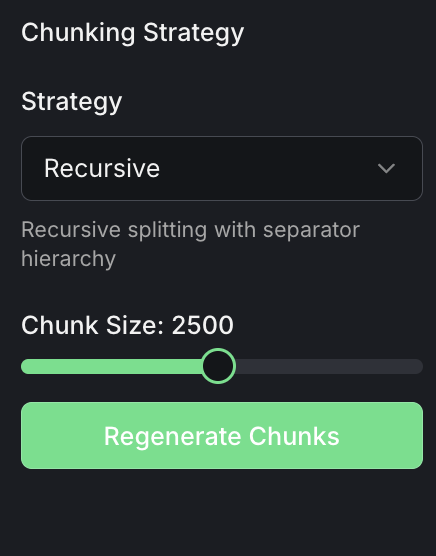 Chunking Strategy Configuration
